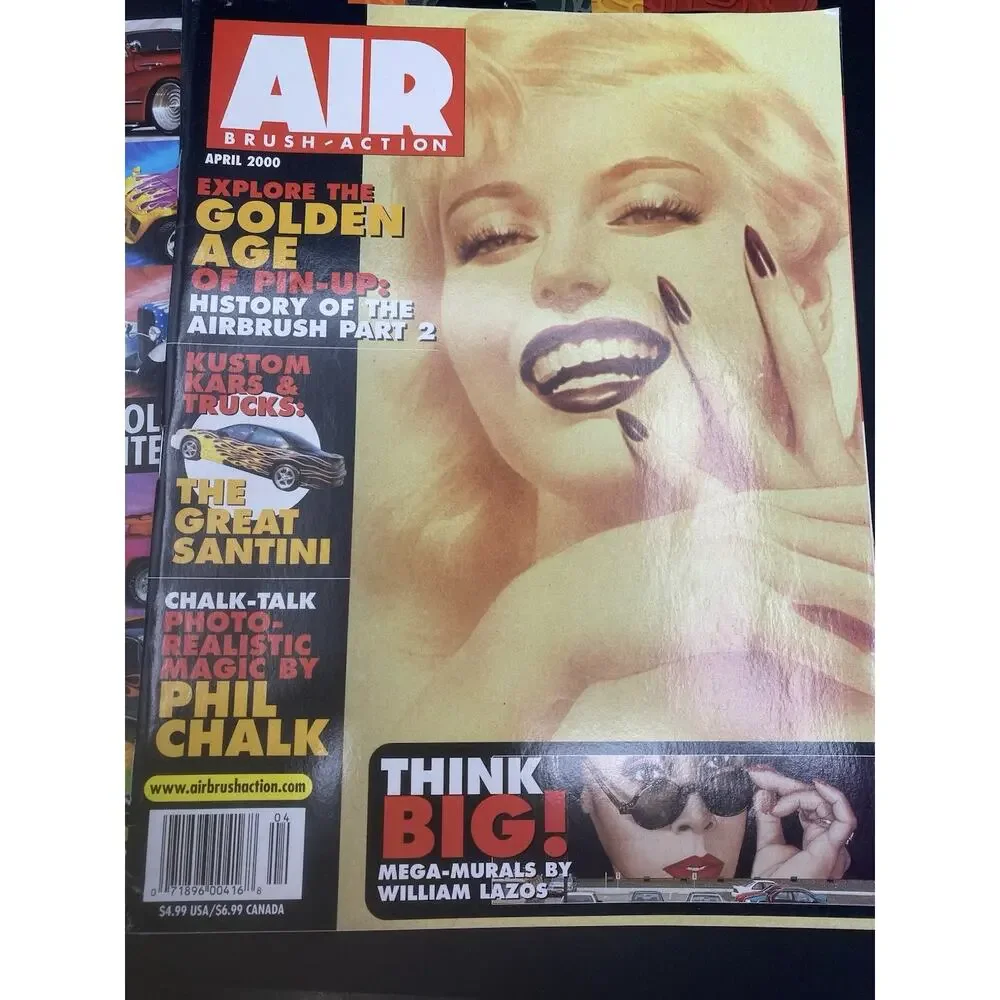 AIR BRUSH ACTION Magazines, LOT of 3 Issues April 2000,2003,2004 , Vintage